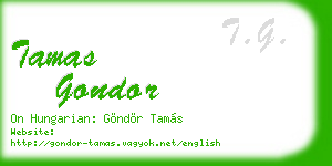 tamas gondor business card